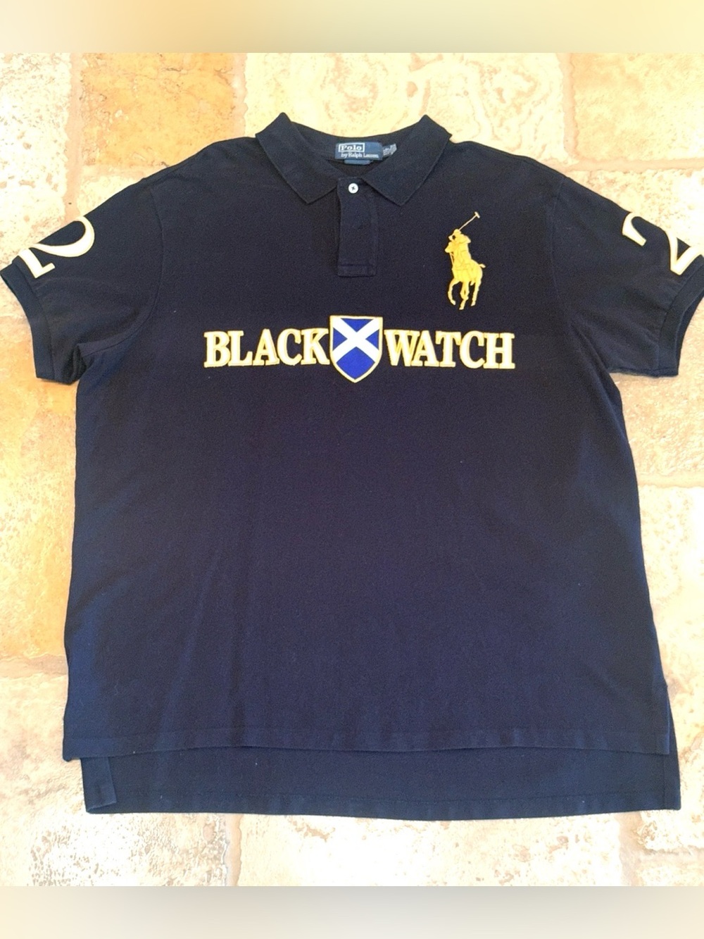 Polo by Ralph Lauren Black Polo with Gold Embroidery